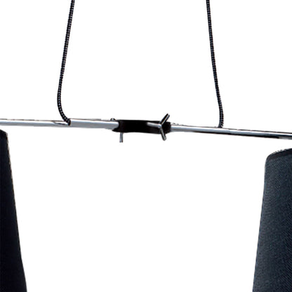 Mantra M5307 Habana Linear Pendant 2 Light with Adjustable Body WITHOUT SHADE E27 Black/Polished Chrome