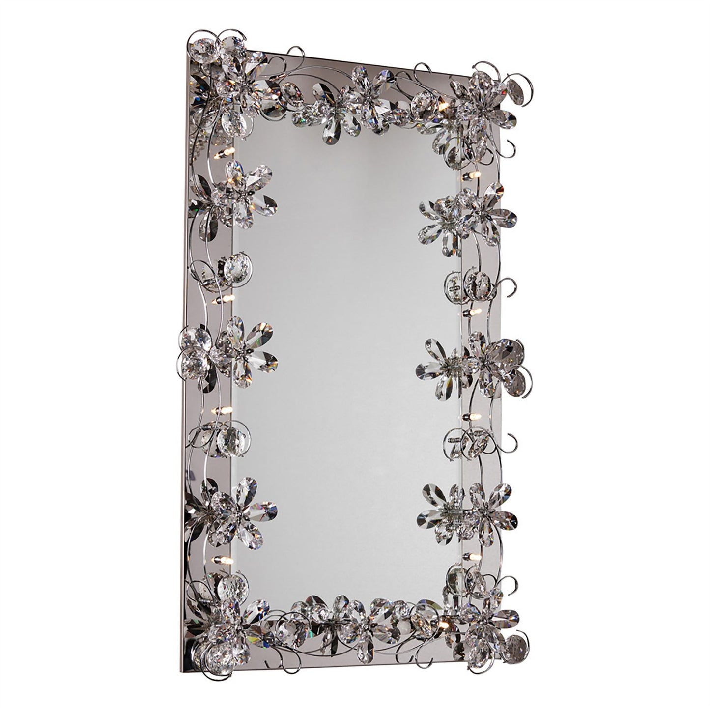 Diyas Home Aviance Illuminated Mirror Switched 12 Light G4 Pol.Chrome/Crystal (Pallet Shipment Only), NOT LED/CFL Compatible Item Weight: 18.0kg