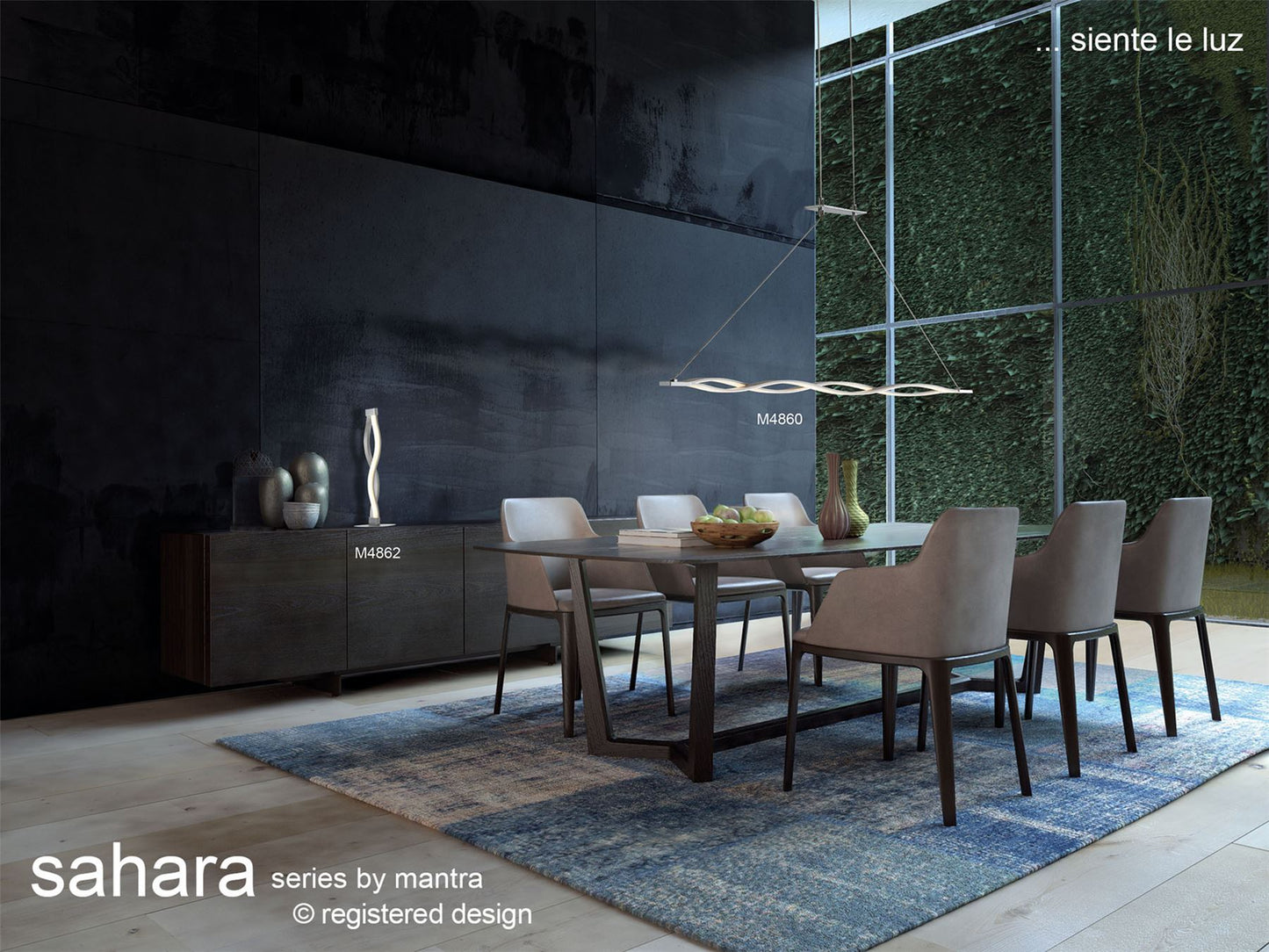 Mantra M4862 Sahara Table Lamp 6W LED 3000K, 420lm, Silver/Frosted Acrylic/Polished Chrome, 3yrs Warranty