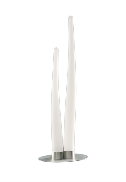 Mantra Estalacta Table Lamp 2 Light Indoor, Silver/Opal White
