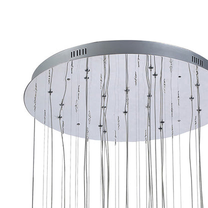 Diyas Class 60cm  Round 20 Light G4 Polished Chrome/Black Glass/Crystal, NOT LED/CFL Compatible Ceiling Pendant Light Fitting