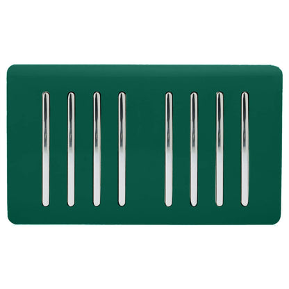 Trendi Artistic Modern Glossy 8 Gang 2 Way Rocker  Double Plate Tactile Light Switch Dark Green
