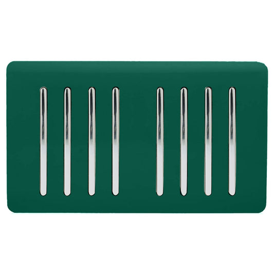 Trendi Artistic Modern Glossy 8 Gang 2 Way Rocker  Double Plate Tactile Light Switch Dark Green