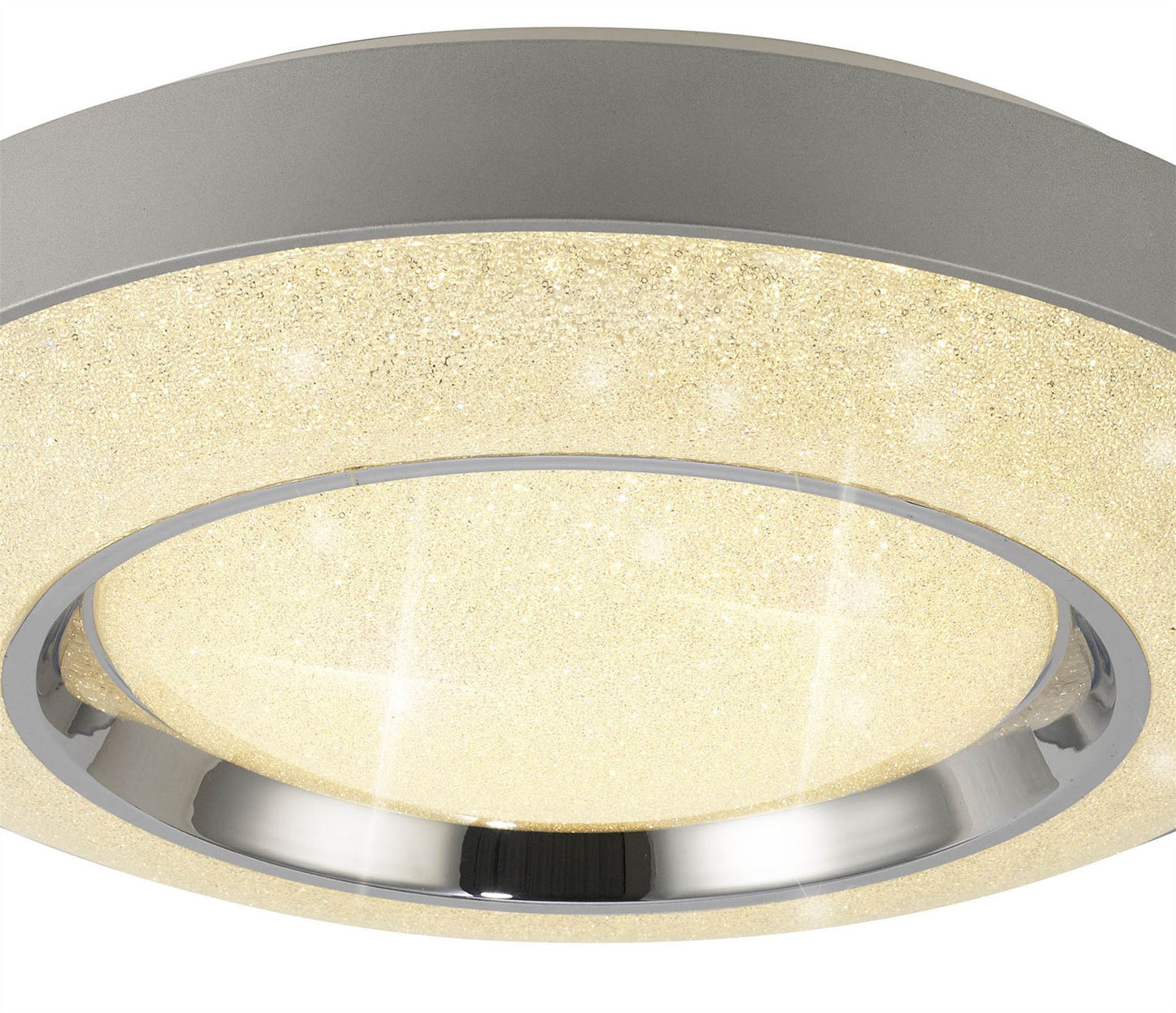 Mantra Fusion Santorini 52cm Ceiling 36W LED with Remote Control 3000K-6000K, 2400lm, Polished Chrome/Silver, 3yrs Warranty Ceiling