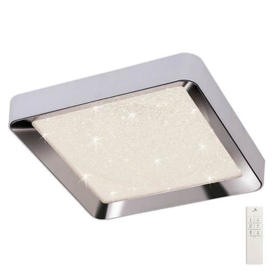 Mantra Fusion M5920 Male Flush 65cm Square 40W LED 3000-6500K Tuneable, 3200lm, Remote Control Chrome/ Acrylic, 3yrs Warranty - M5920 Crystal