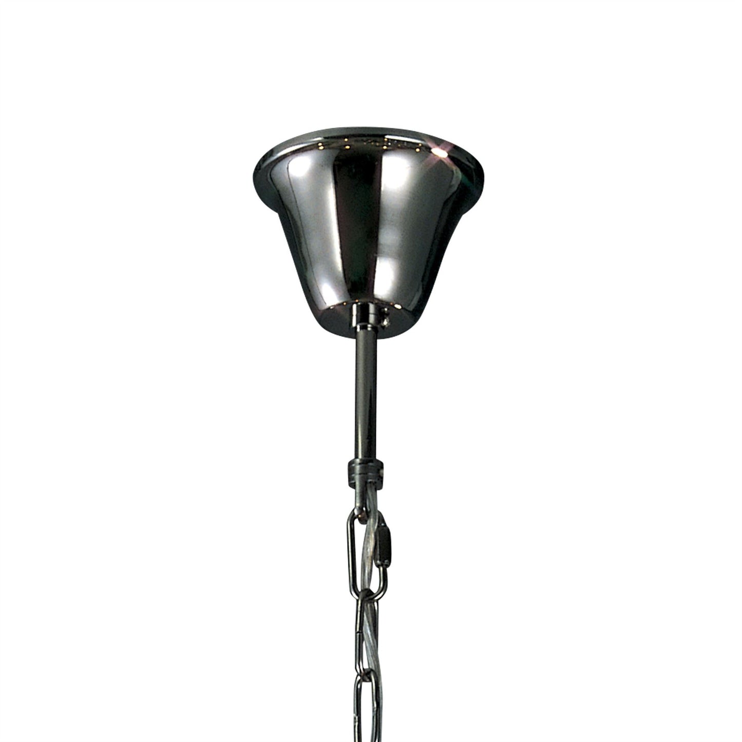 Diyas Pescara 65cm  Round 7 Light E14 Black Chrome/Crystal Ceiling Pendant Light Fitting