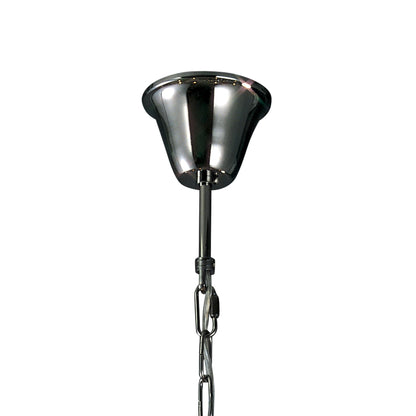 Diyas Pescara 65cm  Round 7 Light E14 Black Chrome/Crystal Ceiling Pendant Light Fitting