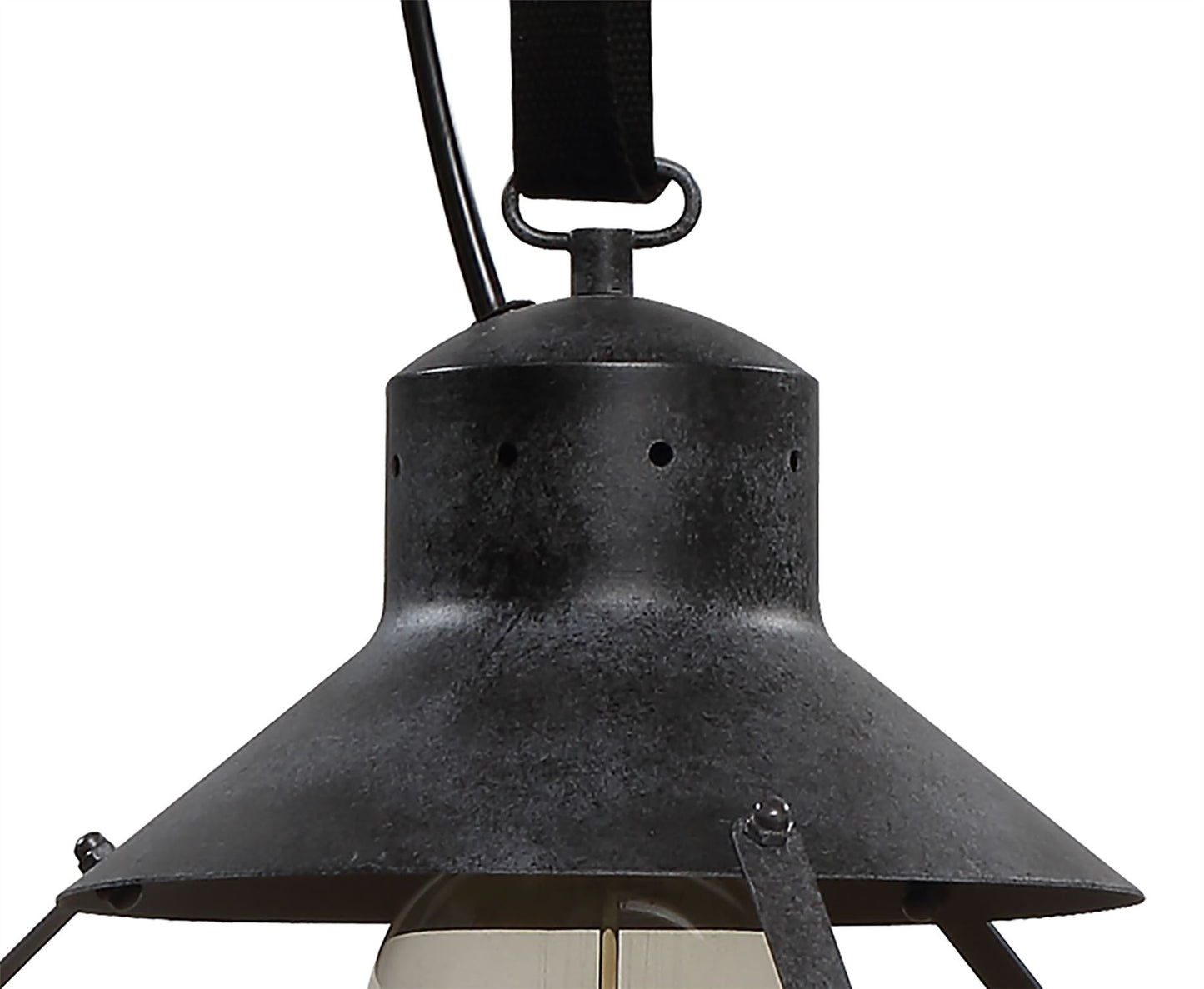 Mantra M5440 Industrial Ceiling 1 Light 40W E27 Large, Oxide Metal, Black Belt
