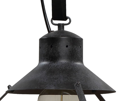 Mantra M5440 Industrial Ceiling 1 Light 40W E27 Large, Oxide Metal, Black Belt