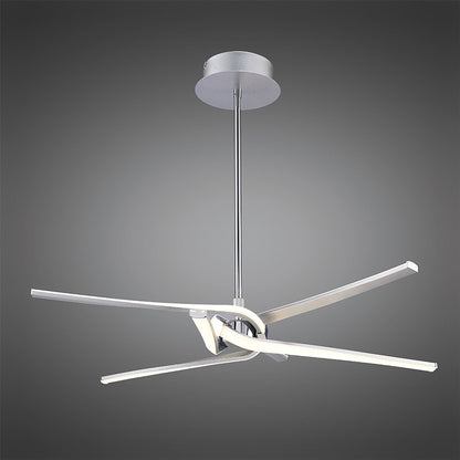 Mantra M4991 Knot Telescopic\Semi Ceiling 45W LED Curved Arms 3000K, 3150lm, Silver/Frosted Acrylic/Polished Chrome, 3yrs Warranty - M4991 Ceiling