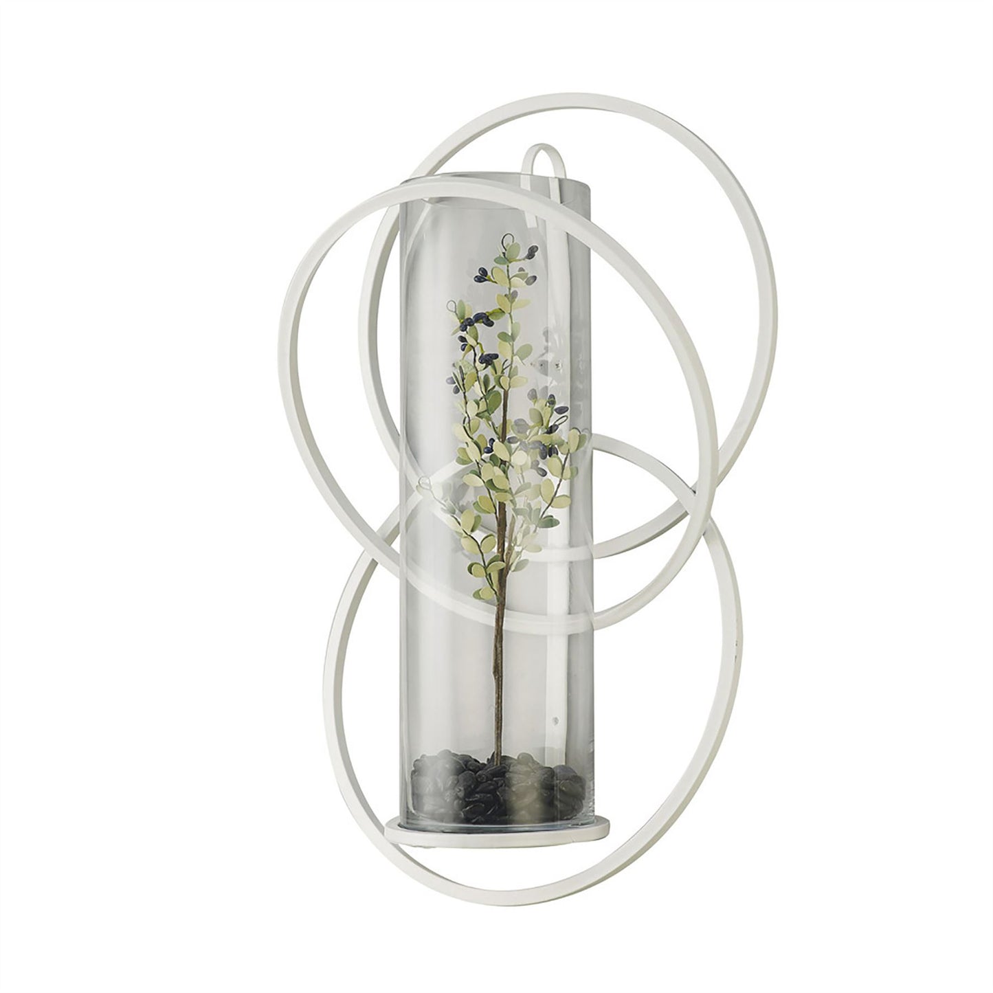Diyas Home (DH) Oreo Wall Light Mounted Candle Holder White/Clear Glass