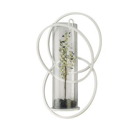 Diyas Home (DH) Oreo Wall Light Mounted Candle Holder White/Clear Glass