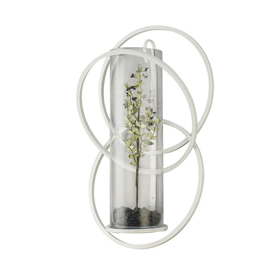 Diyas Home (DH) Oreo Wall Light Mounted Candle Holder White/Clear Glass