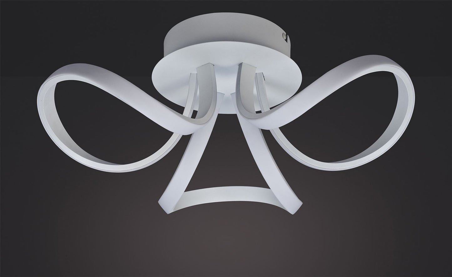 Mantra Knot Led Blanco Knot Blanco Ceiling 48cm Round 3 Looped Arms 36W LED 4000K, 2520lm, White/Frosted Acrylic, 3yrs Warranty Ceiling