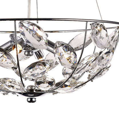 Diyas Galilea 39cm  4 Light G9 Polished Chrome/Crystal Ceiling Pendant Light Fitting