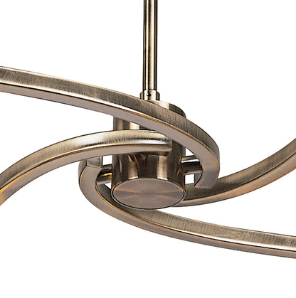 Mantra Rosa 48cm Del Desierto Telescopic Pendant Convertible To Semi Flush 4 Light G9, Antique Brass