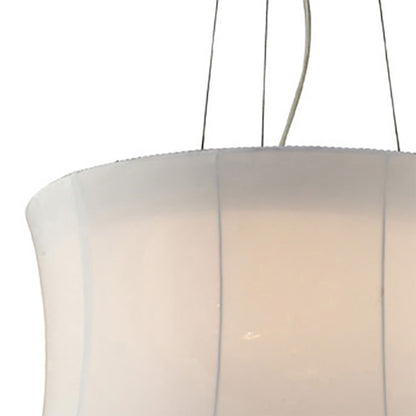 Diyas Niki 50cm  4 Light E14 with White Shade Polished Chrome/Clear Crystal Ceiling Pendant Light Fitting