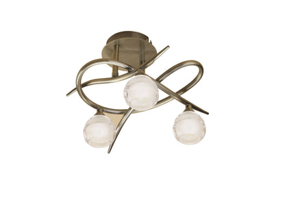 Mantra M1824 Loop Ceiling 3 Light G9 ECO, Antique Brass