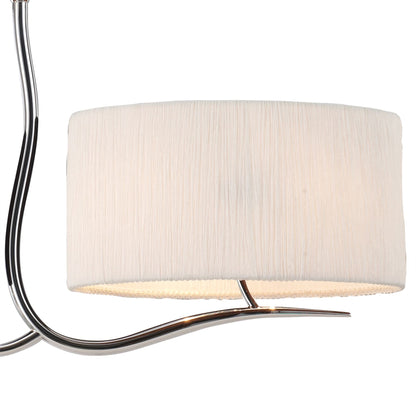 Mantra M1130 Eve Linear Pendant 2 Arm 4 Light E27, Polished Chrome with White Oval Shades