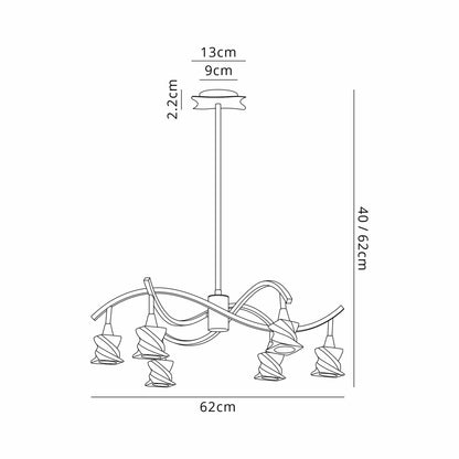 Mantra Salomon SN Salomon Telescopic Lamp 6 Light G9, Satin Nickel