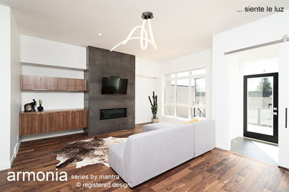 Mantra Armonia Semi Flush Spiral, Dimmable, 60W LED, 3000K, 4500lm, Titanium/Frosted Acrylic, 3yrs Warranty Ceiling
