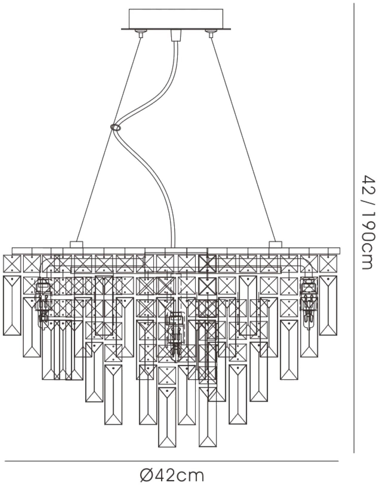 Diyas Maddison 42cm  Round 6 Light G9 Rose Gold/Crystal Ceiling Pendant Light Fitting