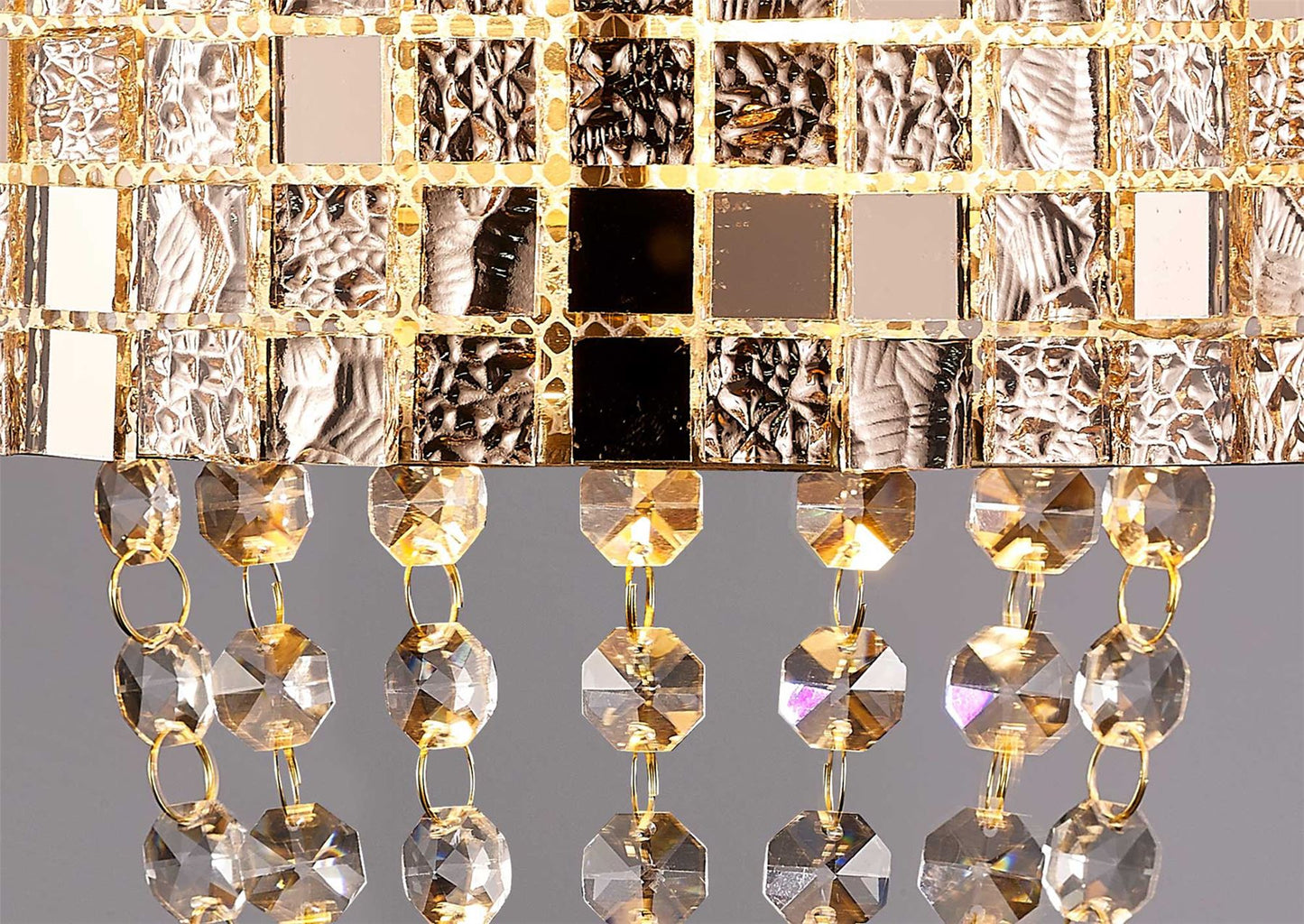 Diyas Camden Wall Light 2 Light G9 Rose Gold/Mosaic Glass/Crystal