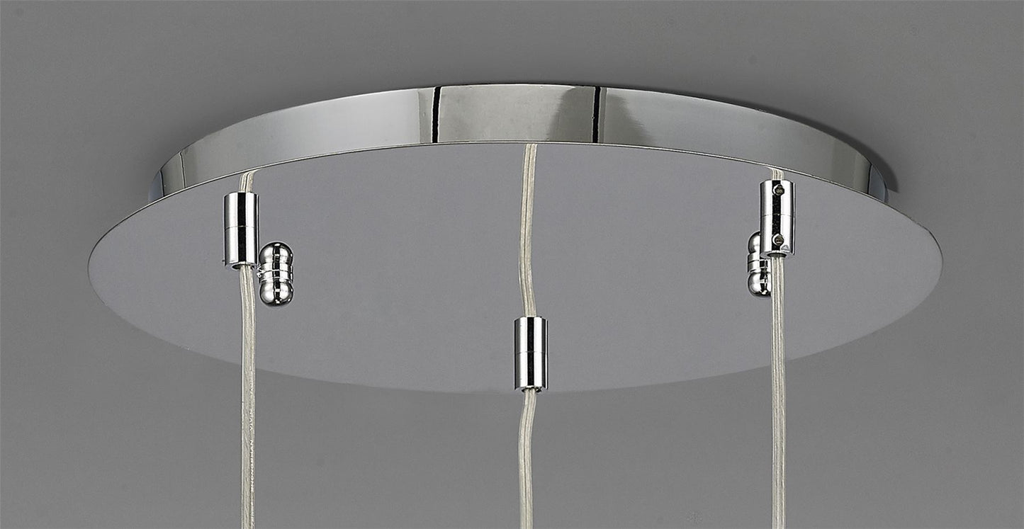 Diyas Camden 35cm  3 Light G9 Round Polished Chrome/Mosaic Glass/Crystal Ceiling Pendant Light Fitting
