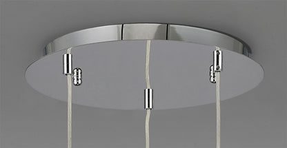 Diyas Camden 35cm  3 Light G9 Round Polished Chrome/Mosaic Glass/Crystal Ceiling Pendant Light Fitting