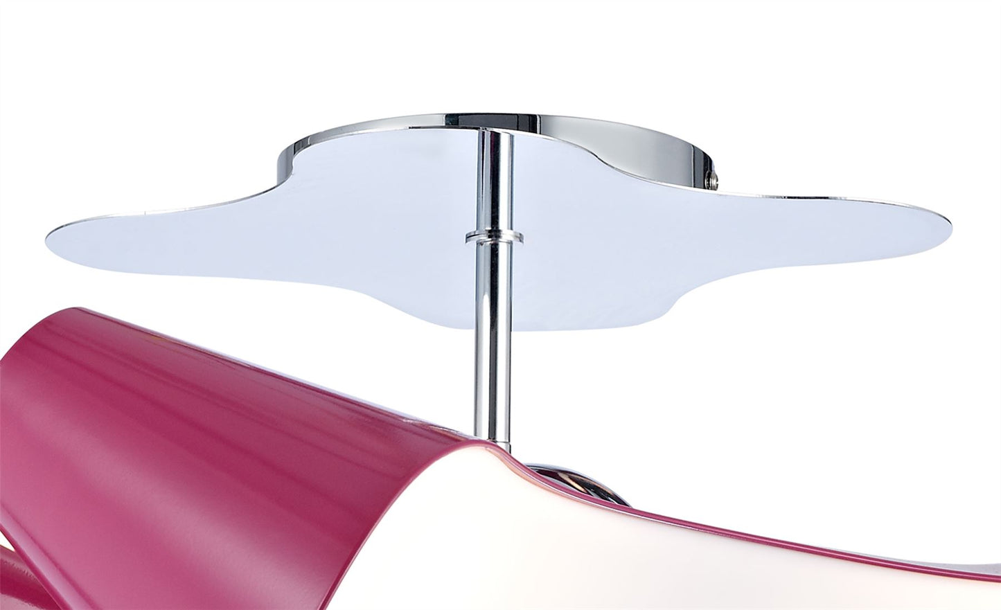 Mantra Ora Rectangular Ceiling 2 Arm 4 Light E27, Gloss Purple/White Acrylic/Polished Chrome, CFL Lamps INCLUDED