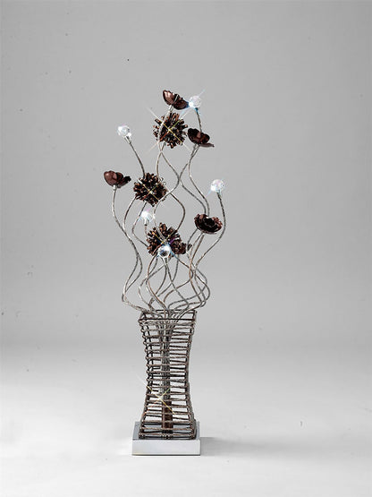 Diyas Home Majella Aluminium (DH) Majella Crystal Table Lamp 4 Light G4 Polished Chrome/Coffee, NOT LED/CFL Compatible