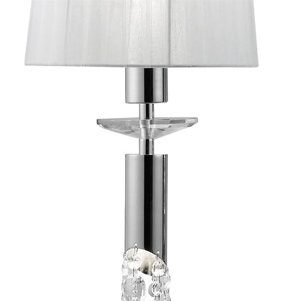 Mantra M3855 Tiffany Linear Pendant 3+3 Light E27+G9 Line, Polished Chrome with White Shades & Clear Crystal