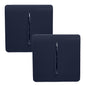 Trendi 1 Gang 2 Way 240V Screwless Artistic Modern Glossy 10 Amp Chrome Rocker Electrical Wall Light Switch in Navy Blue (2 pack)