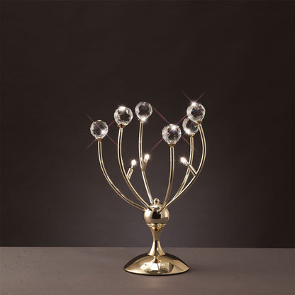 Diyas Xeena Crystal Table Lamp 3 Light G4 French Gold, NOT LED/CFL Compatible