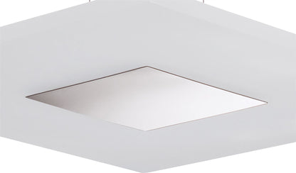 Mantra Fusion Notte Pendant 28W LED Square 3000K, 1700lm, Polished Chrome/Frosted Acrylic, 3yrs Warranty