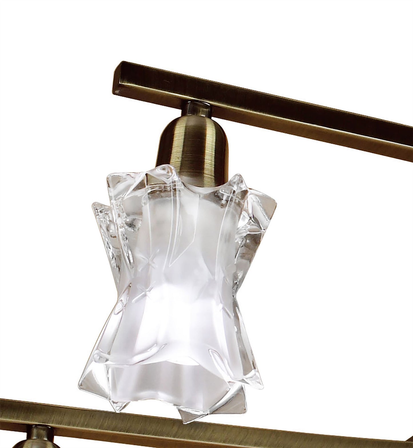 Mantra Alaska GU10 82cm Pendant Convertible To Semi Flush 8 Light L1/SGU10, Antique Brass, CFL Lamps INCLUDED