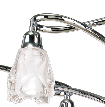 Mantra Amel 61cm Telescopic Convertible To Semi Flush 6 Light L1/SGU10, Polished Chrome, CFL Lamps INCLUDED