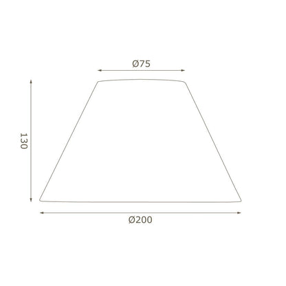 Oaks Lighting S501/8 Cotton Coolie Lampshade 200mm - Reversable Gimbal Light Shade - Smoke Blue