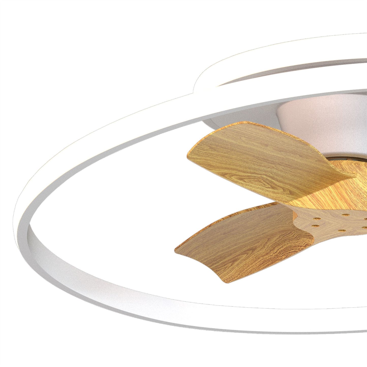 Ocean 78cm 60W LED Dimmable Ceiling Light With Built-In 35W DC Reversible Fan, Wood, 4200lm, 5yrs Warranty