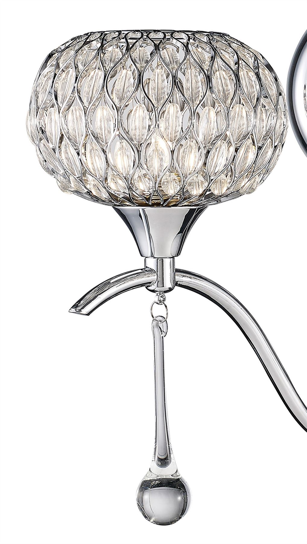 Diyas Chelsie Wall Light 2 Light G9 Polished Chrome/Clear Beaded Glass