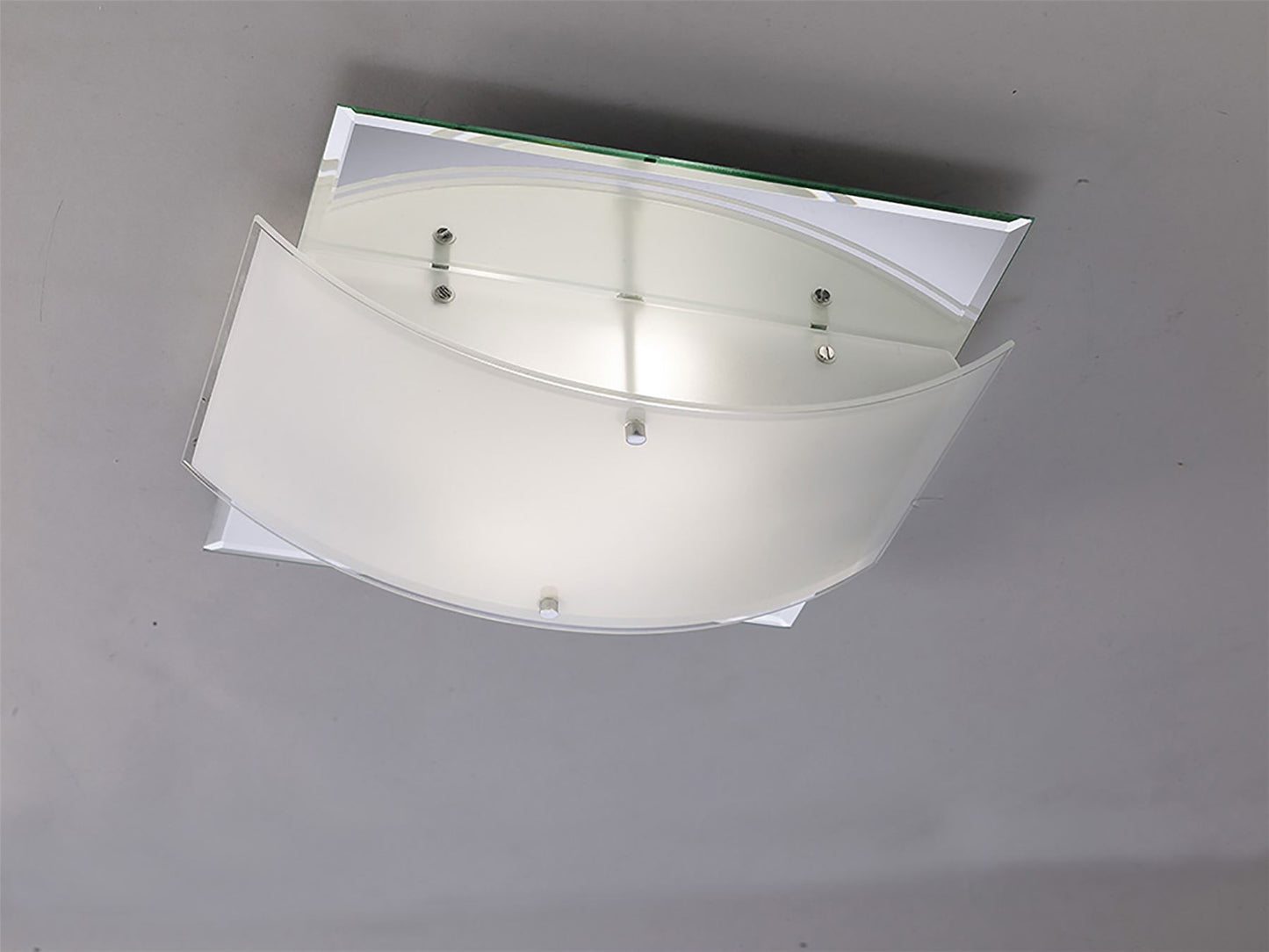 Diyas Vito Square Flush  2 Light E27 Polished Chrome/Mirror Ceiling Light Fitting