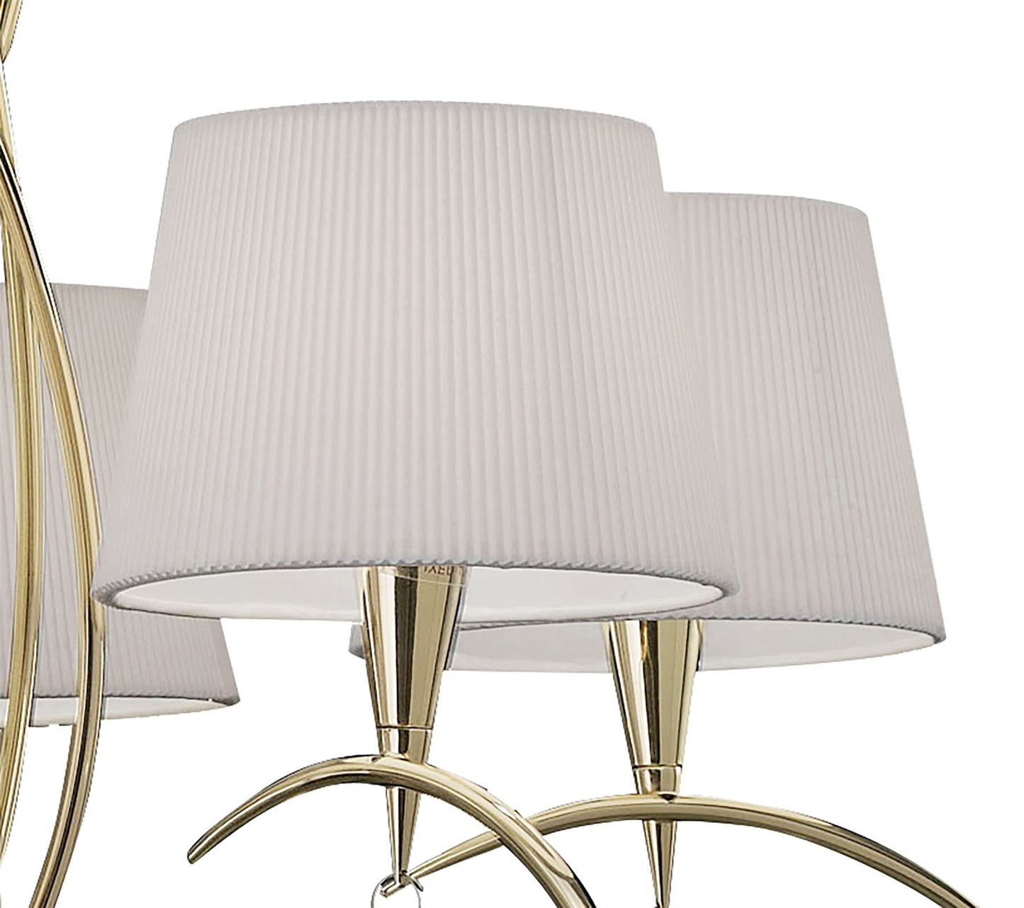 Mantra Mara 78cm Pendant 5 Light E14, French Gold with Ivory White Shades