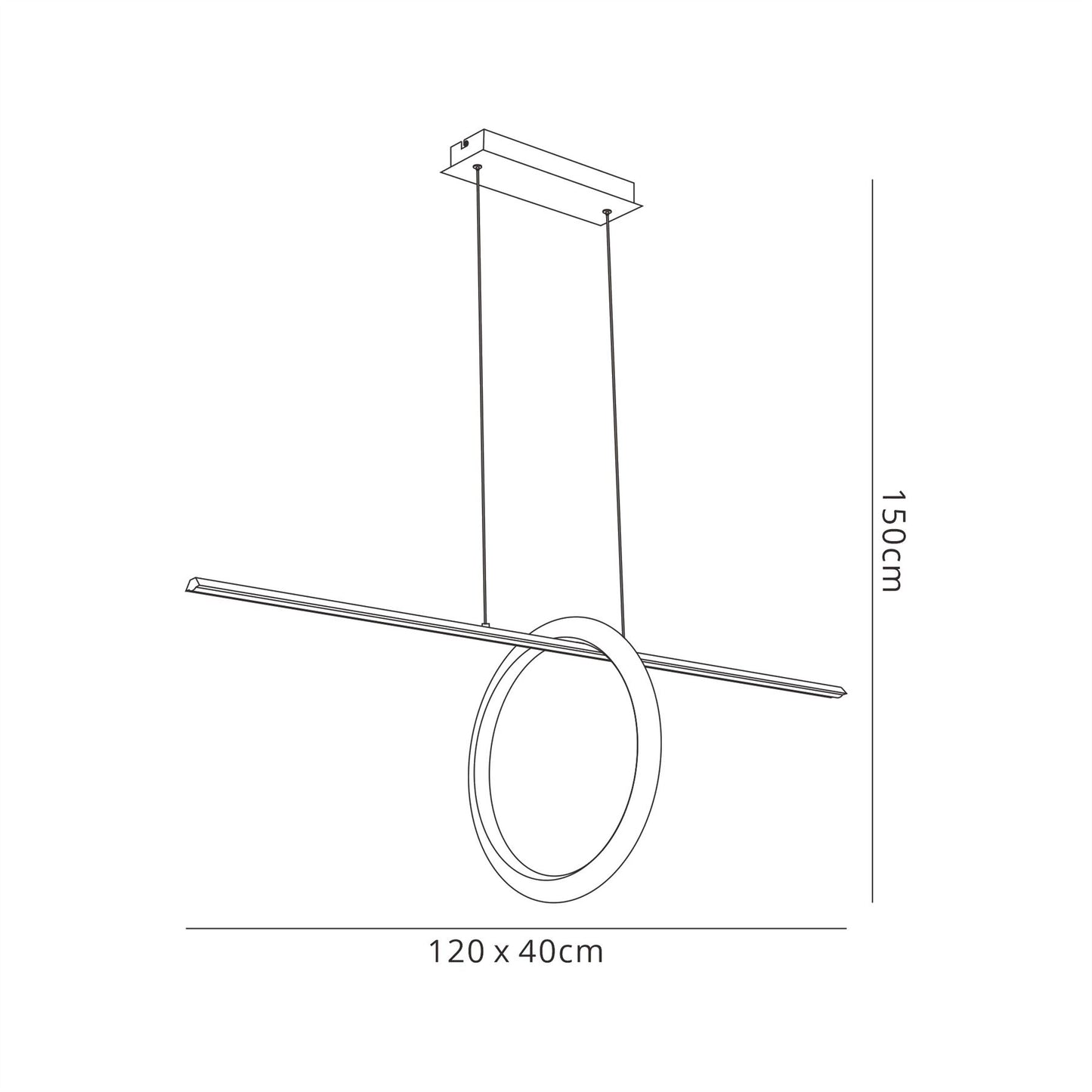 Mantra Kitesurf Loop Under Linear Pendant, 30W LED, 3000K, 2400lm, White, 3yrs Warranty