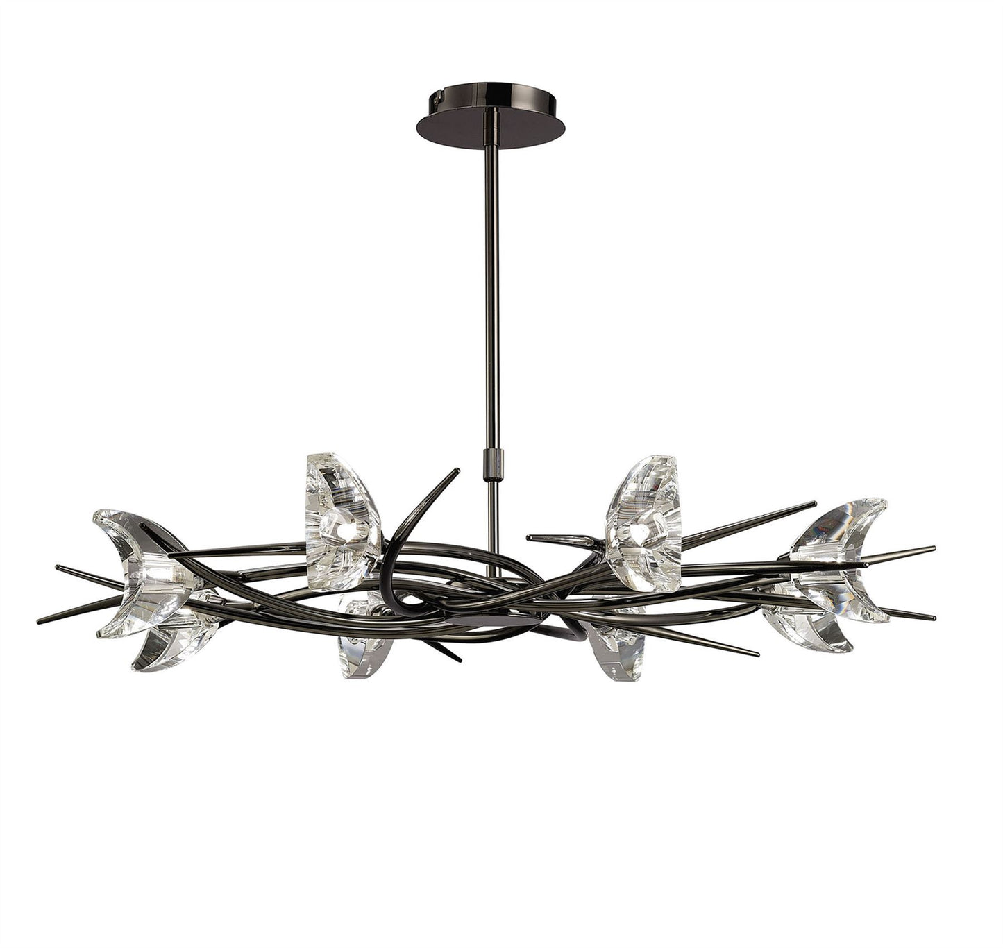 Mantra Eclipse 81cm Telescopic 8 Light G9, Black Chrome