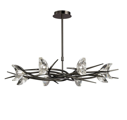 Mantra Eclipse 81cm Telescopic 8 Light G9, Black Chrome