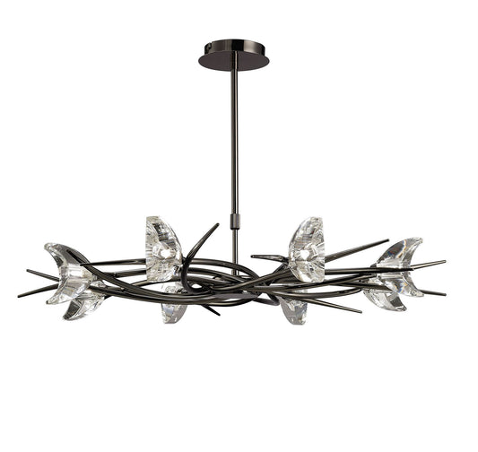 Mantra Eclipse 81cm Telescopic 8 Light G9, Black Chrome