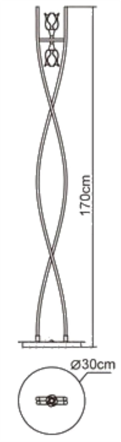 Mantra Amel Floor Lamp 2 Light G9, Polished Chrome