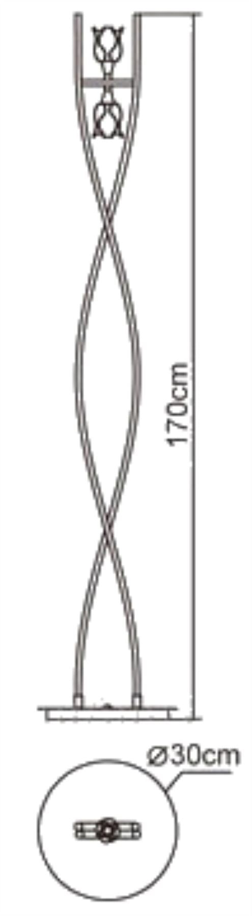 Mantra Amel Floor Lamp 2 Light G9, Polished Chrome
