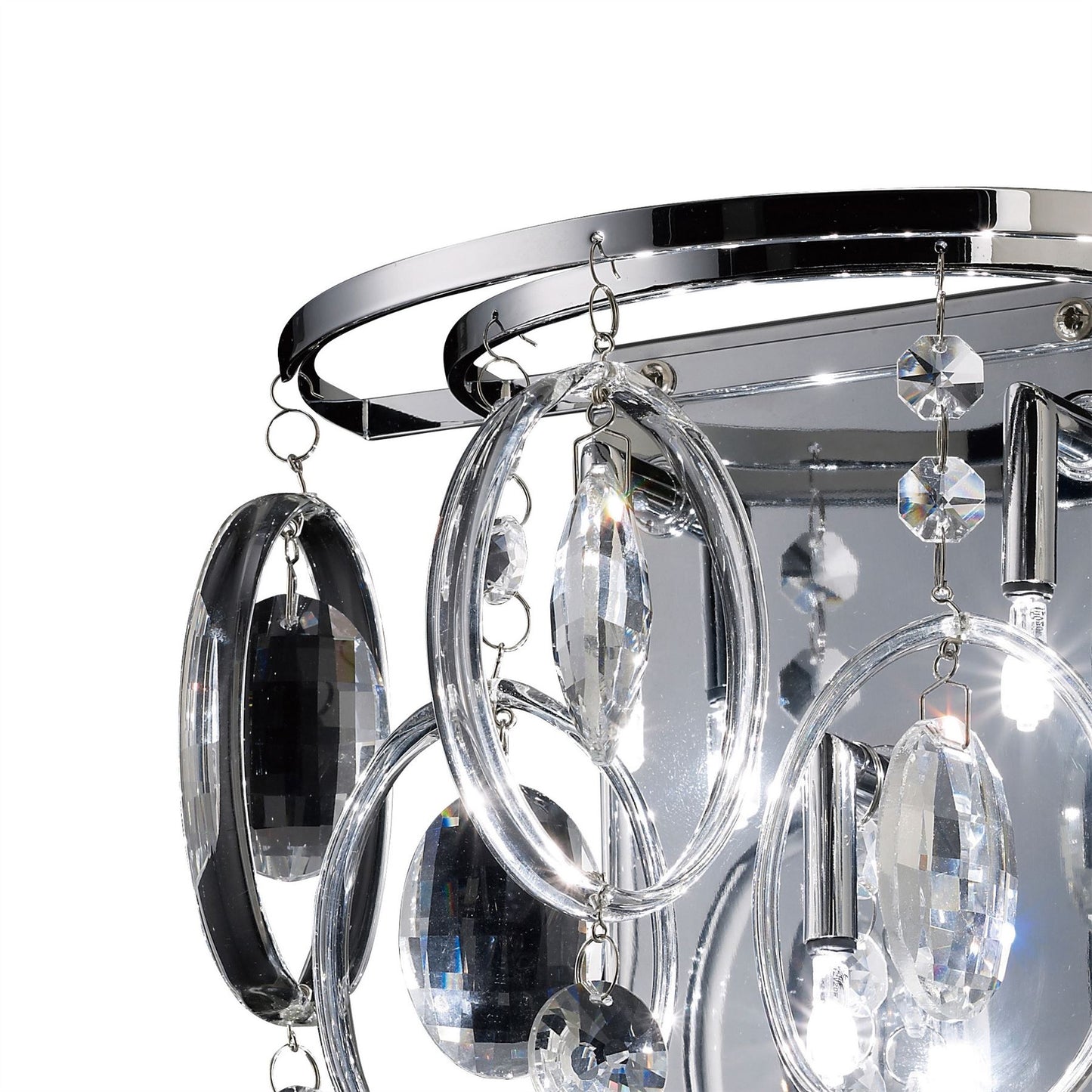 Diyas Solana Wall Light 3 Light G4 Polished Chrome/Crystal, NOT LED/CFL Compatible