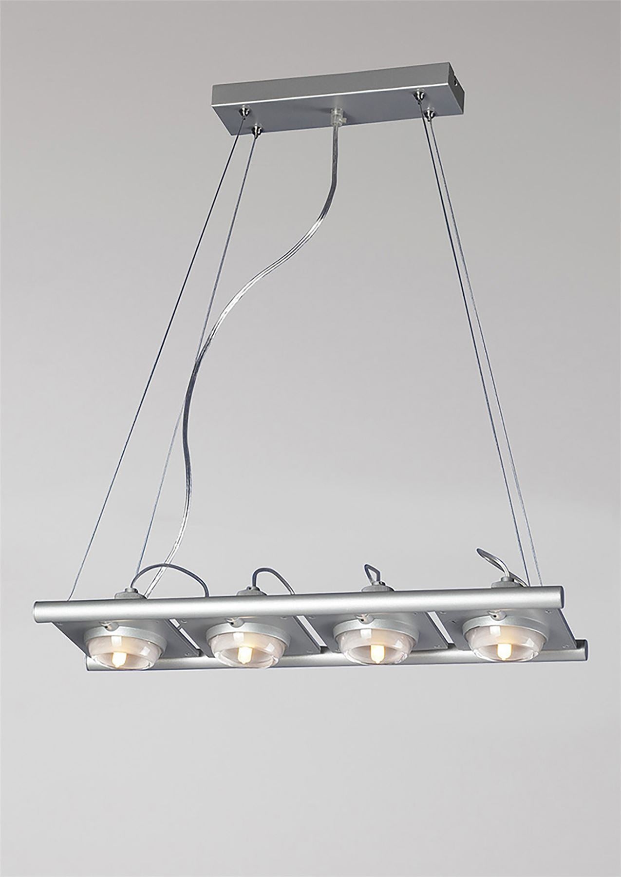 Mantra (0040 003) Ull Rectangular Pendant 4 Light G9 Silver Grey